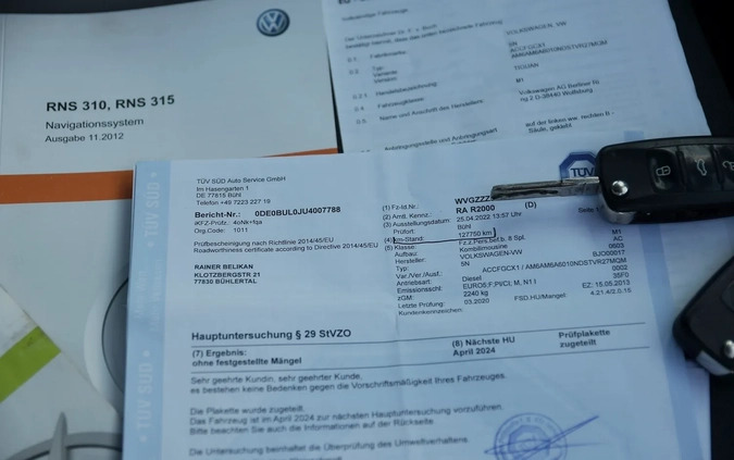 Volkswagen Tiguan cena 59900 przebieg: 153000, rok produkcji 2013 z Dolsk małe 781